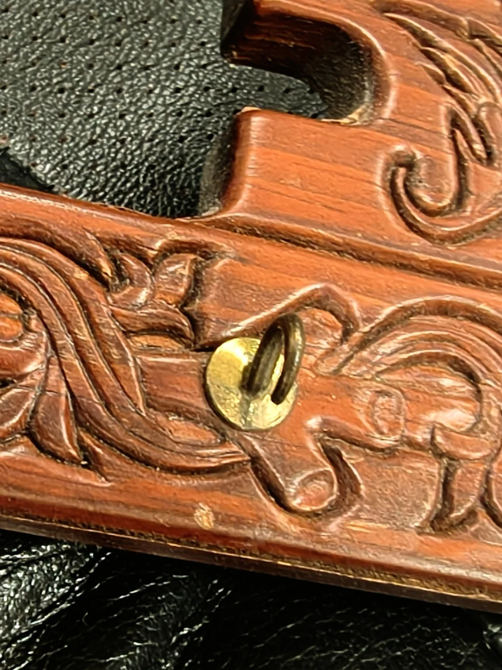 Vintage Carved Wooden Skeleton Key Organizer
